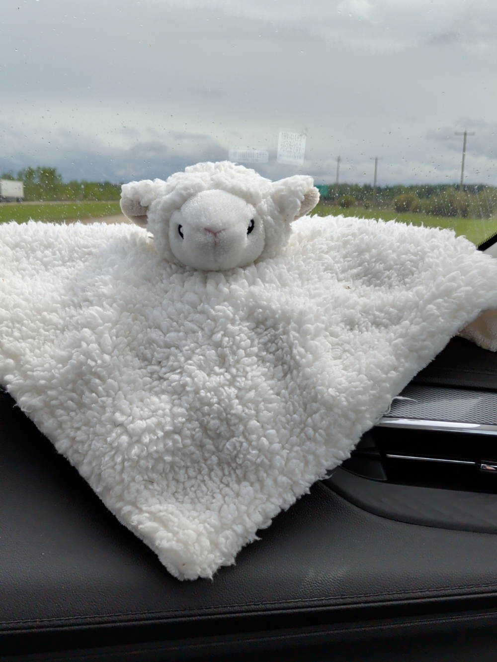 Little Miracles White Sherpa Lamb Lovey Security Blanket Soft Plush Animal Sheep